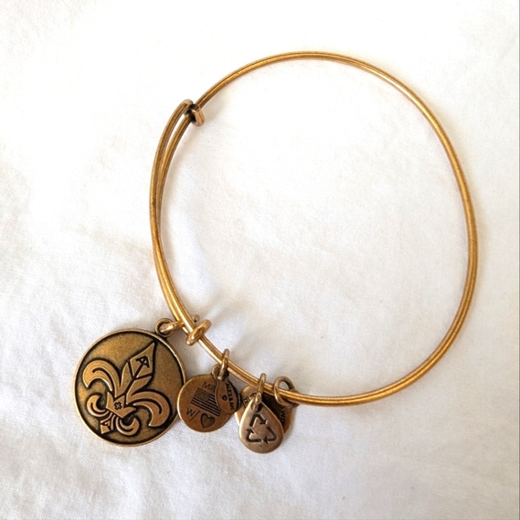 Alex And Ani Energy Adjustable Fleur De Lis Bracelet - Picture 1 of 4